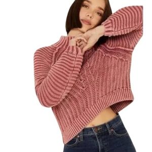 Free People Mauve Turtleneck Sweater